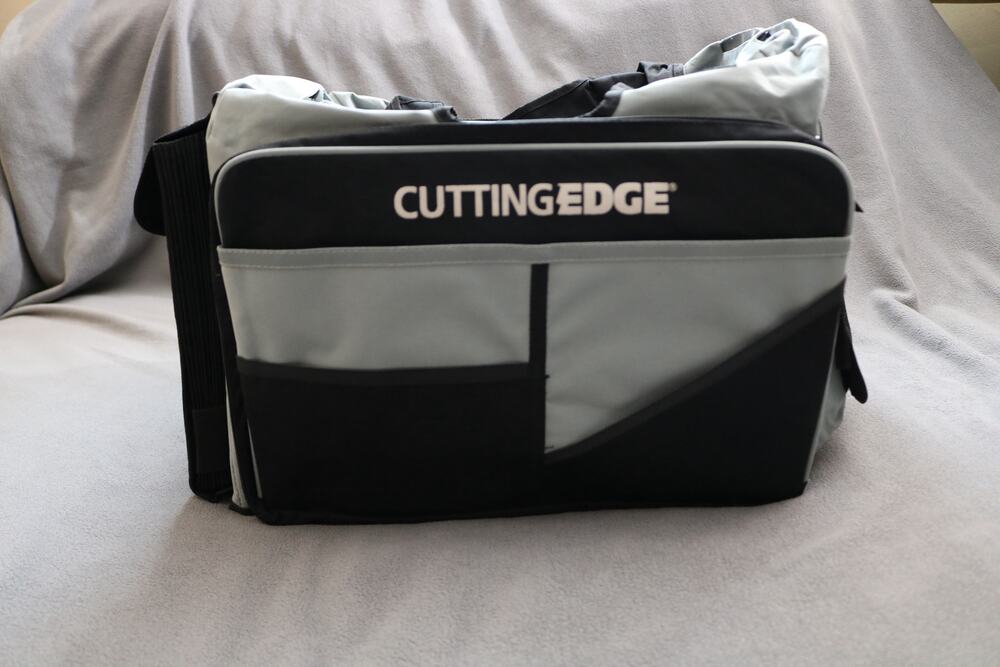 CUTTING EDGE Craft Organizer Bag Rolling Cart Grey Black Pockets